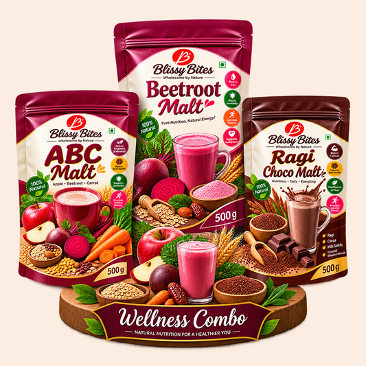 Wellness Combo 3 × 500g (ABC Malt + Beetroot Malt + Ragi Choco Malt)