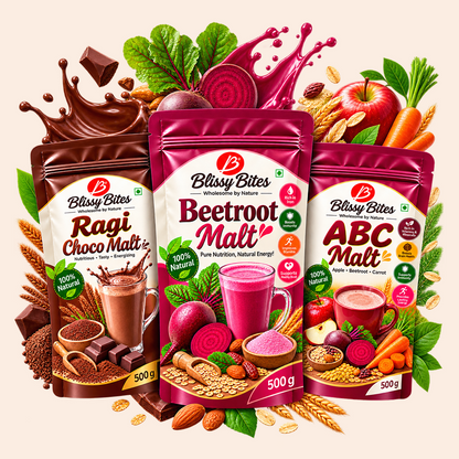 Wellness Combo 3 × 500g (ABC Malt + Beetroot Malt + Ragi Choco Malt)